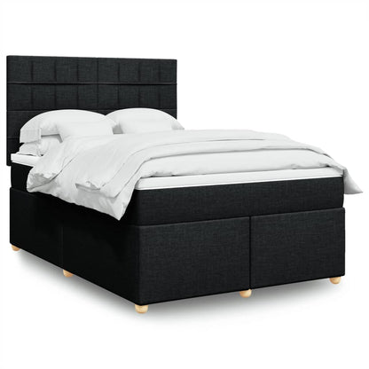 Giroletto a Molle con Materasso Nero 160x200 cm in Tessuto | homemem39