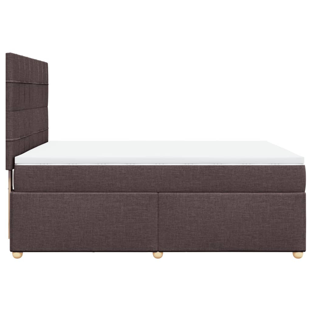 Giroletto a Molle con Materasso Marrone Scuro 160x200cm Tessuto