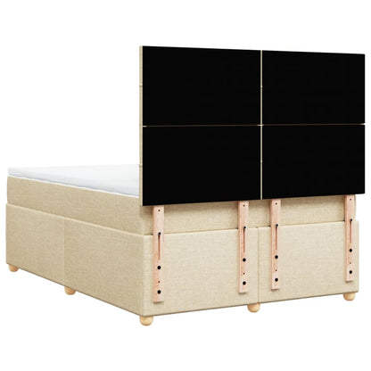 Giroletto a Molle con Materasso Crema 160x200 cm in Tessuto