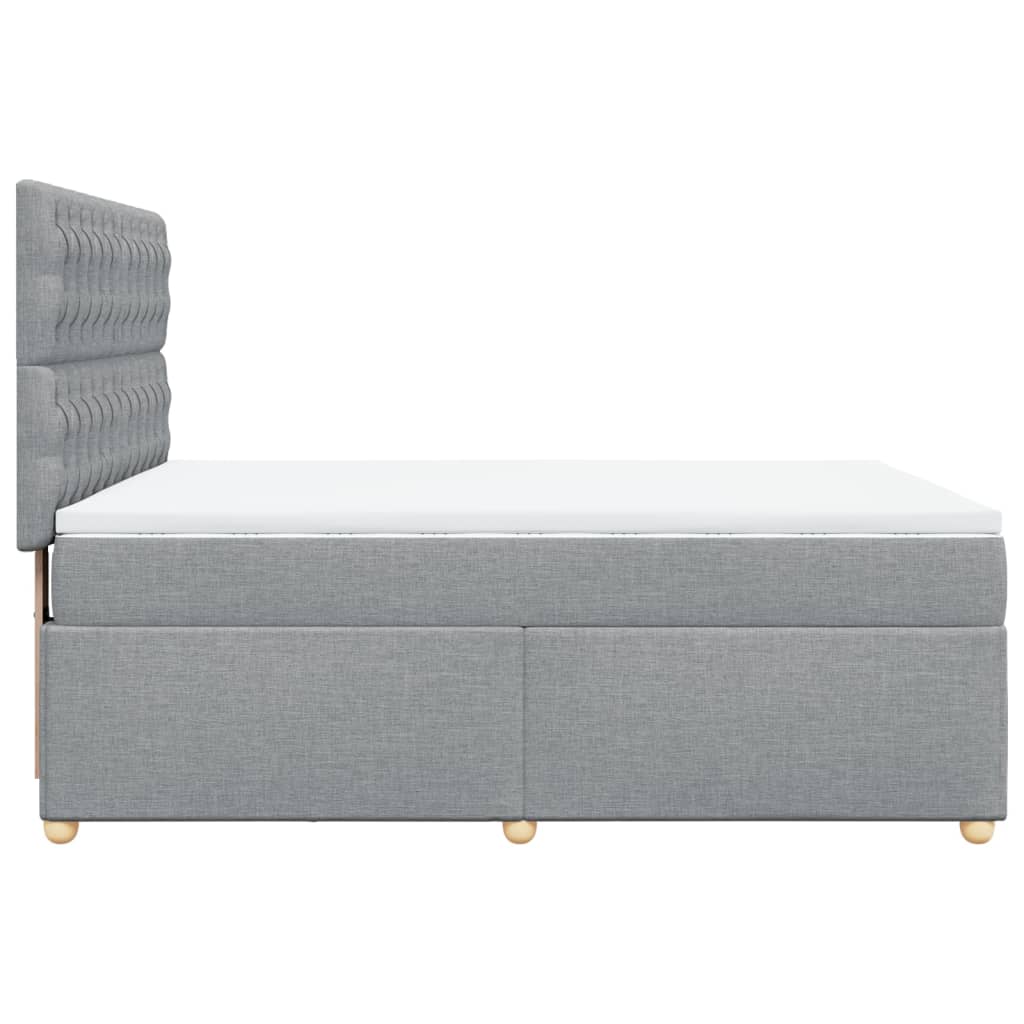 Giroletto a Molle con Materasso Grigio Chiaro 160x200cm Tessuto