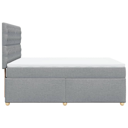 Giroletto a Molle con Materasso Grigio Chiaro 160x200cm Tessuto