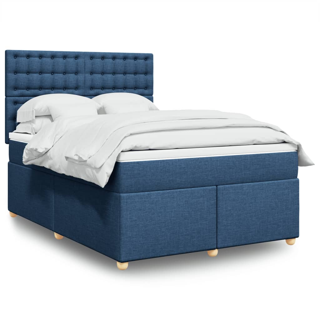 Giroletto a Molle con Materasso Blu 160x200 cm in Tessuto | homemem39