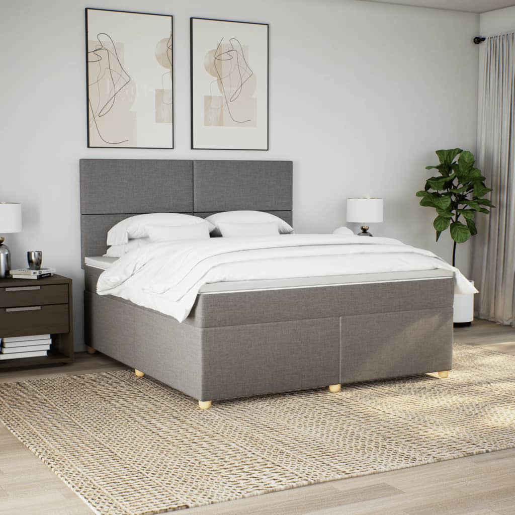 Giroletto a Molle con Materasso Tortora 180x200 cm in Tessuto | homemem39