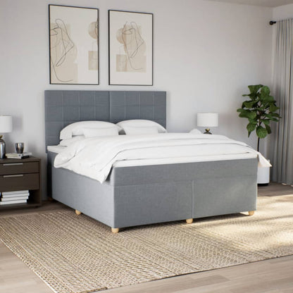 Giroletto a Molle con Materasso Grigio Chiaro180x200 cm Tessuto
