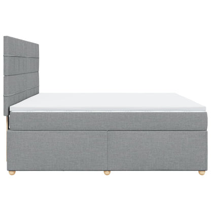 Giroletto a Molle con Materasso Grigio Chiaro180x200 cm Tessuto