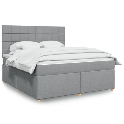 Giroletto a Molle con Materasso Grigio Chiaro180x200 cm Tessuto