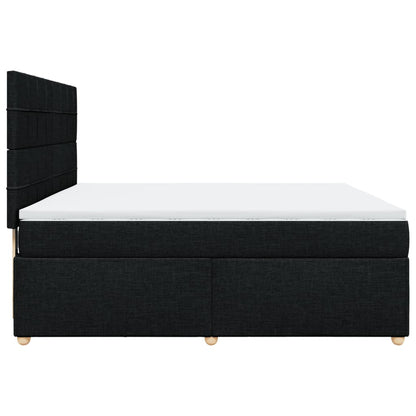 Giroletto a Molle con Materasso Nero 180x200 cm in Tessuto