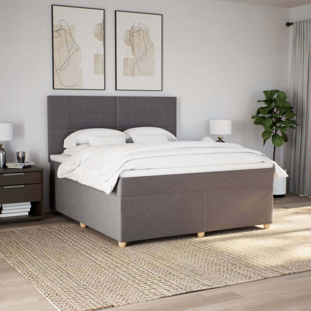 Giroletto a Molle con Materasso Tortora 180x200 cm in Tessuto | homemem39