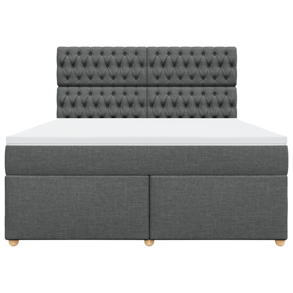 Giroletto a Molle con Materasso Grigio Scuro 180x200 cm Tessuto