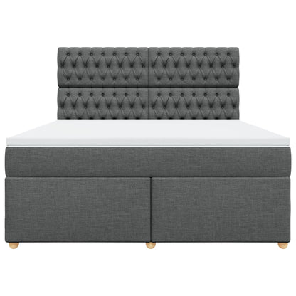 Giroletto a Molle con Materasso Grigio Scuro 180x200 cm Tessuto