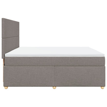 Giroletto a Molle con Materasso Tortora 200x200 cm in Tessuto