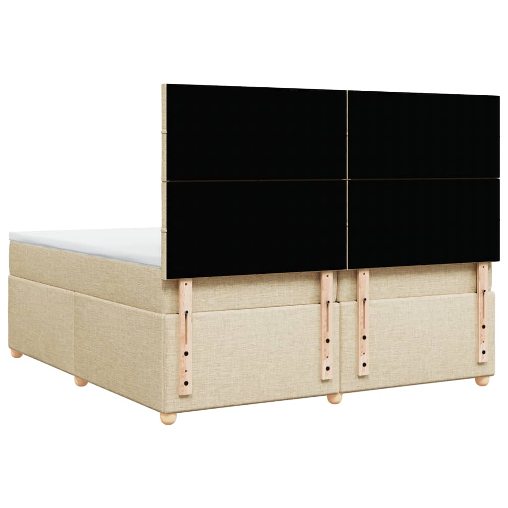 Giroletto a Molle con Materasso Crema 200x200 cm in Tessuto - homemem39