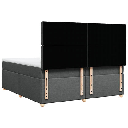 Giroletto a Molle con Materasso Grigio Scuro 200x200 cm Tessuto - homemem39