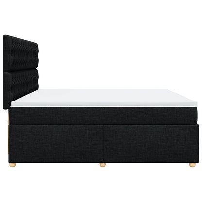 Giroletto a Molle con Materasso Nero 200x200 cm in Tessuto