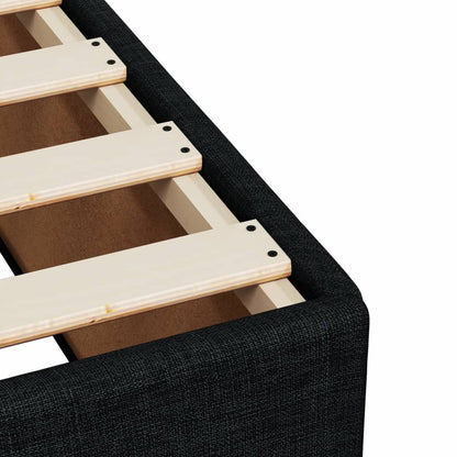 Giroletto a Molle con Materasso Nero 200x200 cm in Tessuto