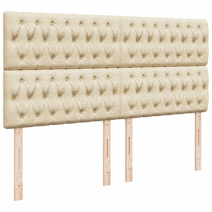 Giroletto a Molle con Materasso Crema 200x200 cm in Tessuto - homemem39