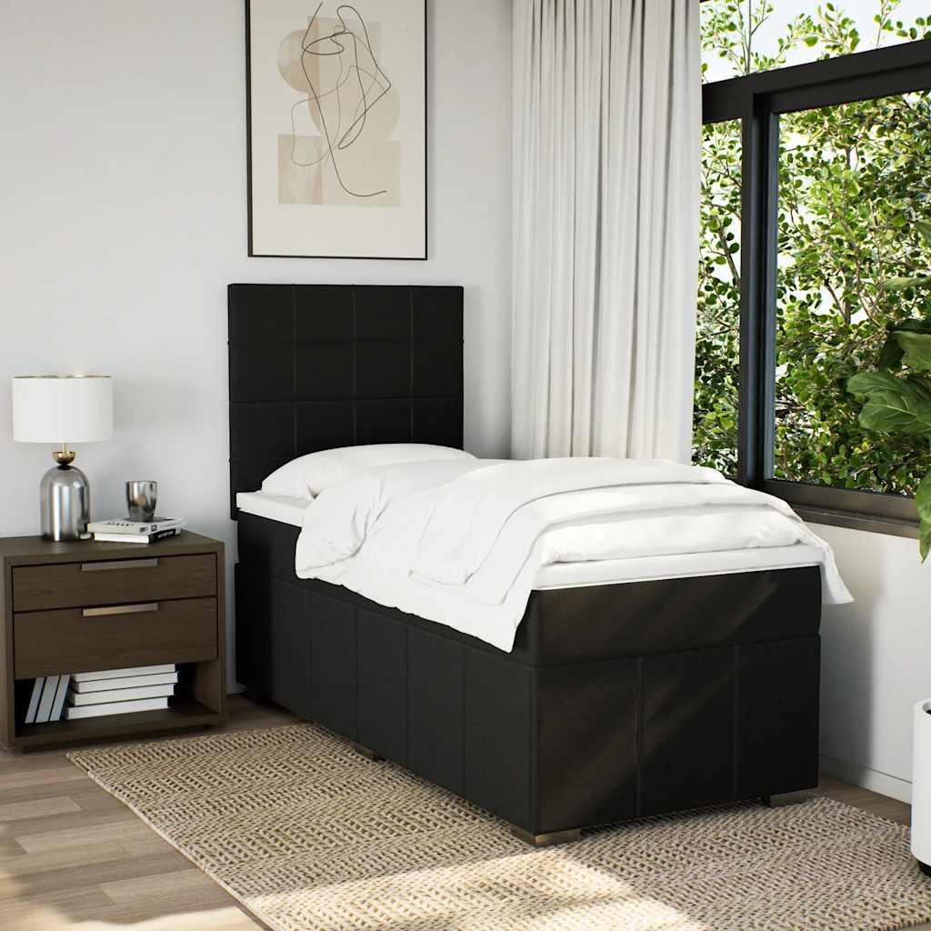 Giroletto a Molle con Materasso Nero 80x200 cm inTessuto | homemem39