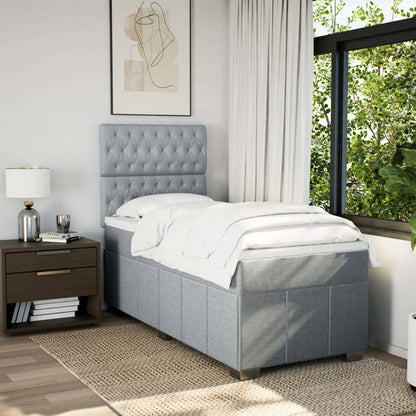 Giroletto a Molle con Materasso Grigio Chiaro 80x200 cm Tessuto