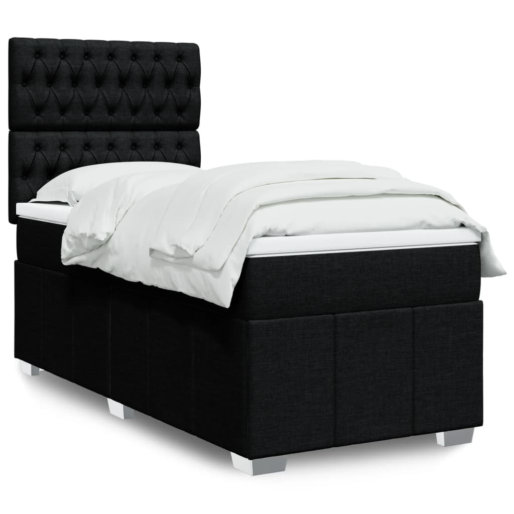 Giroletto a Molle con Materasso Nero 80x200 cm inTessuto | homemem39