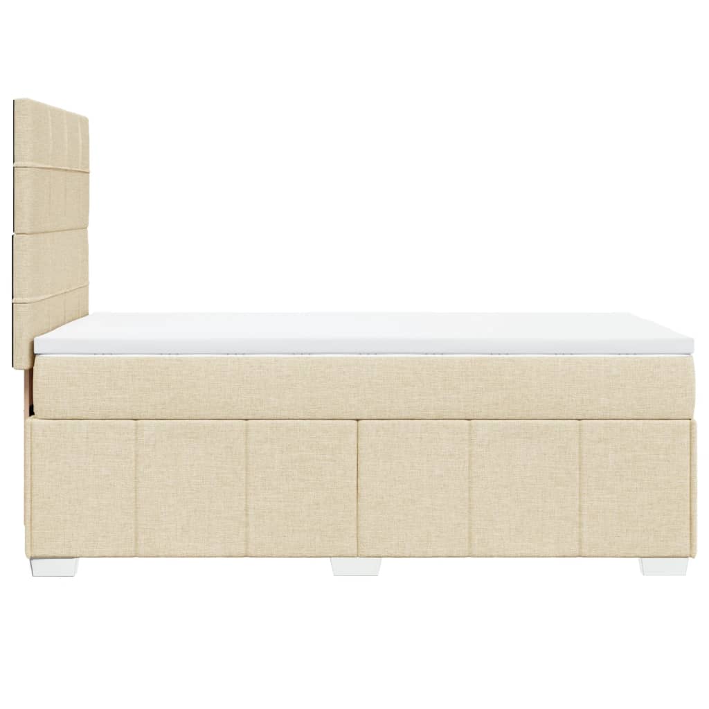 Giroletto a Molle con Materasso Crema 90x190 cm in Tessuto