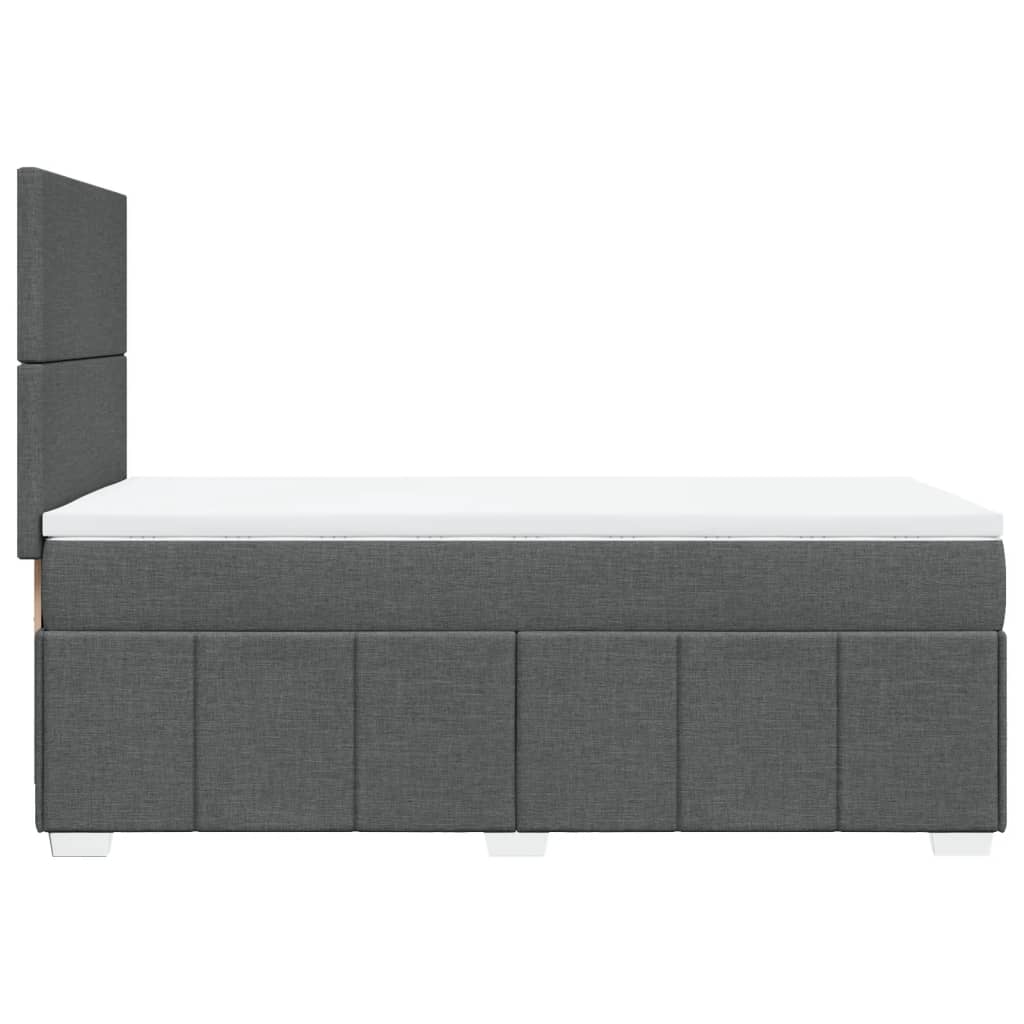 Giroletto a Molle con Materasso Grigio Scuro 90x200 cm Tessuto