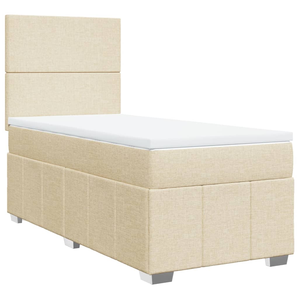 Giroletto a Molle con Materasso Crema 90x200 cm inTessuto
