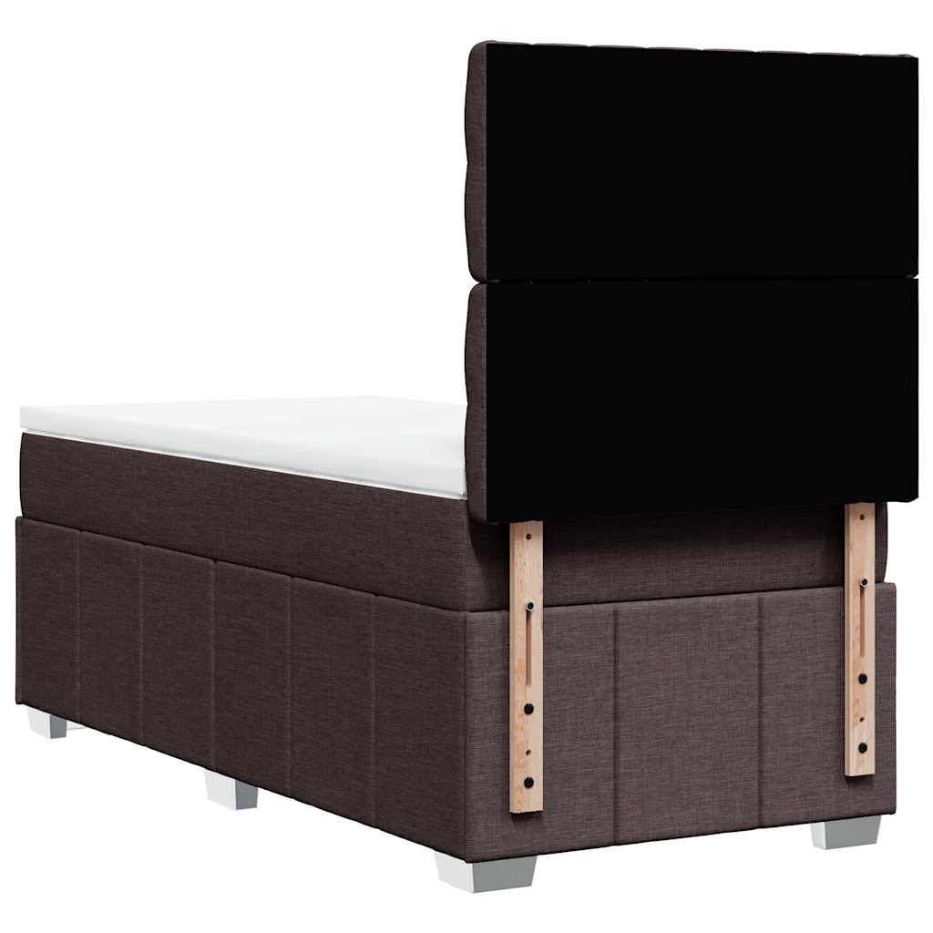 Giroletto a Molle con Materasso Marrone Scuro 90x200 cm Tessuto | homemem39