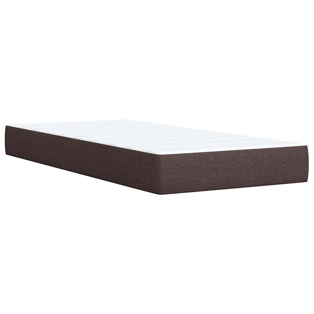 Giroletto a Molle con Materasso Marrone Scuro 90x200 cm Tessuto | homemem39