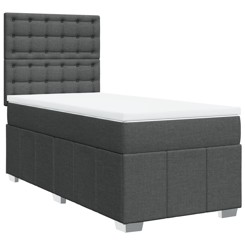 Giroletto a Molle con Materasso Grigio Scuro 90x200 cm Tessuto | homemem39