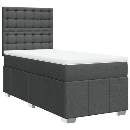 Giroletto a Molle con Materasso Grigio Scuro 90x200 cm Tessuto | homemem39