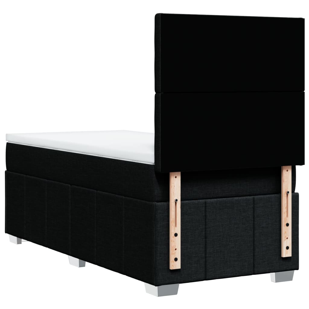Giroletto a Molle con Materasso Nero 90x200 cm in Tessuto | homemem39