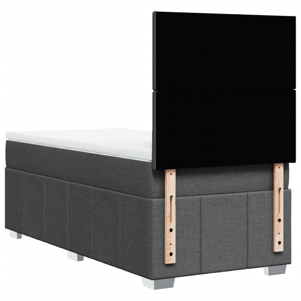 Giroletto a Molle con Materasso Grigio Scuro 100x200 cm Tessuto | homemem39