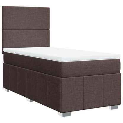 Giroletto a Molle con Materasso Marrone Scuro 100x200cm Tessuto | homemem39