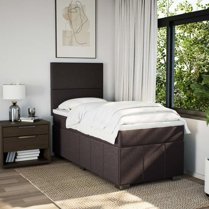 Giroletto a Molle con Materasso Marrone Scuro 100x200cm Tessuto | homemem39