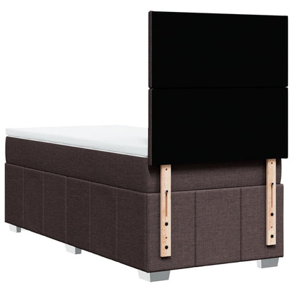 Giroletto a Molle con Materasso Marrone Scuro 100x200cm Tessuto | homemem39