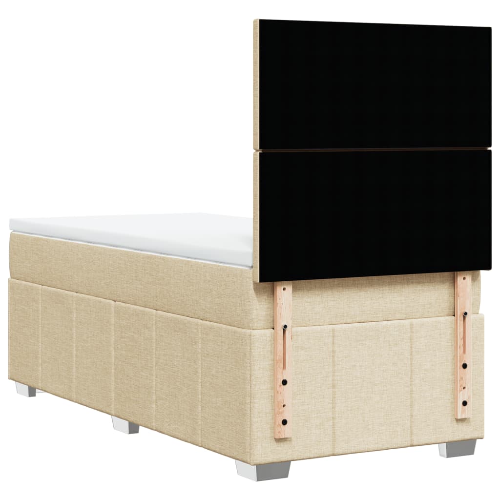 Giroletto a Molle con Materasso Crema 100x200 cm in Tessuto