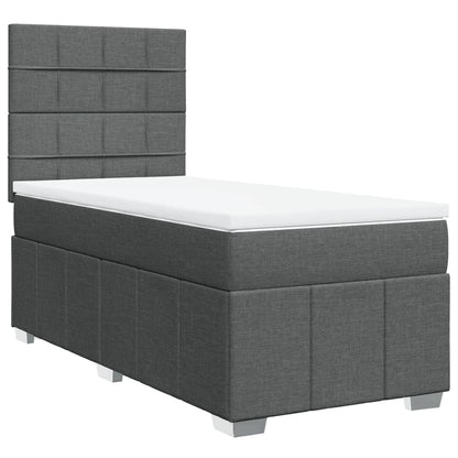 Giroletto a Molle con Materasso Grigio Scuro 100x200 cm Tessuto | homemem39