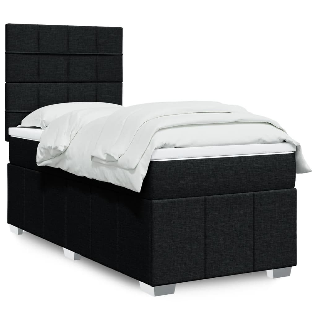 Giroletto a Molle con Materasso Nero 100x200 cm in Tessuto | homemem39
