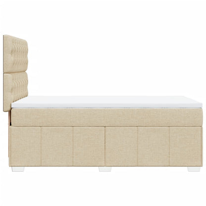 Giroletto a Molle con Materasso Crema 100x200 cm in Tessuto | homemem39