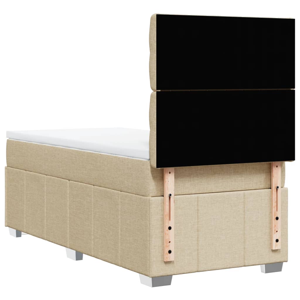 Giroletto a Molle con Materasso Crema 100x200 cm in Tessuto | homemem39