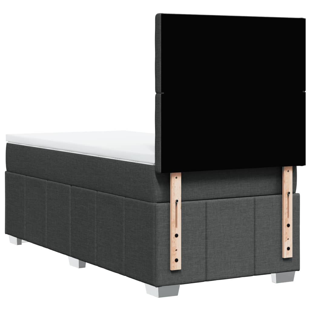 Giroletto a Molle con Materasso Grigio Scuro 100x200 cm Tessuto | homemem39
