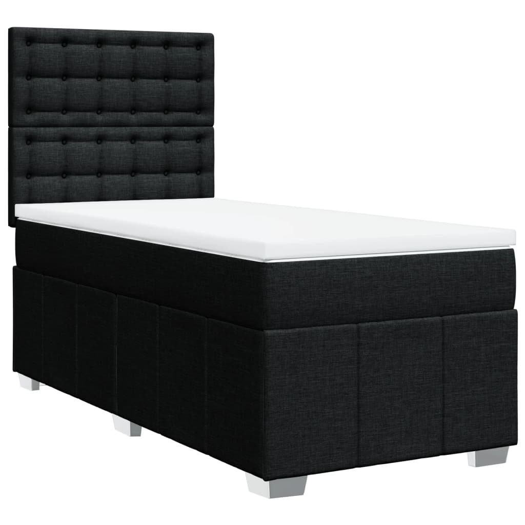 Giroletto a Molle con Materasso Nero 100x200 cm in Tessuto | homemem39