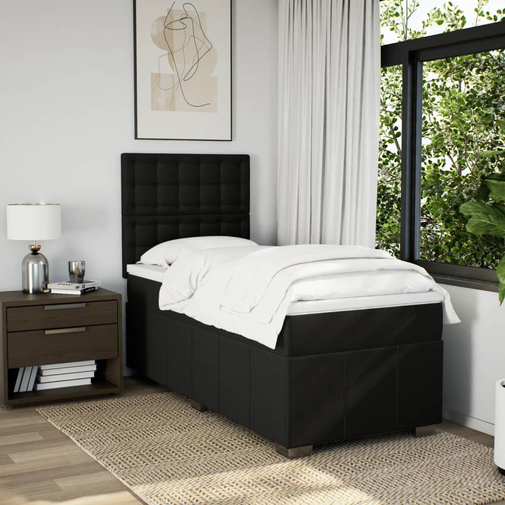 Giroletto a Molle con Materasso Nero 100x200 cm in Tessuto | homemem39