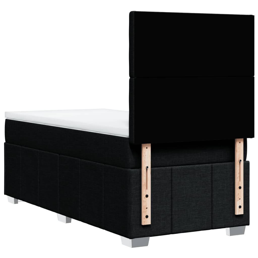 Giroletto a Molle con Materasso Nero 100x200 cm in Tessuto | homemem39