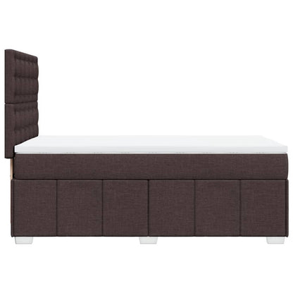 Giroletto a Molle con Materasso Marrone Scuro 100x200cm Tessuto