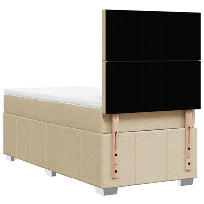 Giroletto a Molle con Materasso Crema 100x200 cm in Tessuto | homemem39