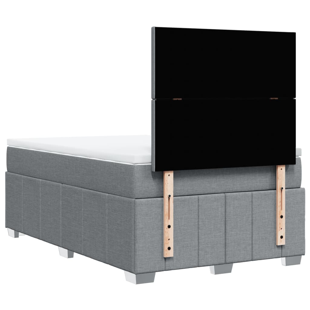 Giroletto a Molle con Materasso Grigio Chiaro 120x190cm Tessuto | homemem39