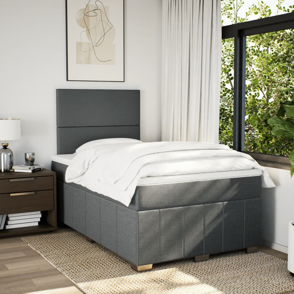 Giroletto a Molle con Materasso Grigio Scuro 120x190cm Tessuto | homemem39