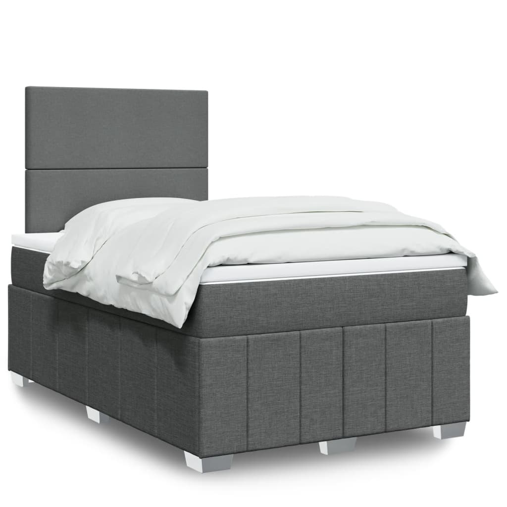 Giroletto a Molle con Materasso Grigio Scuro 120x190cm Tessuto | homemem39