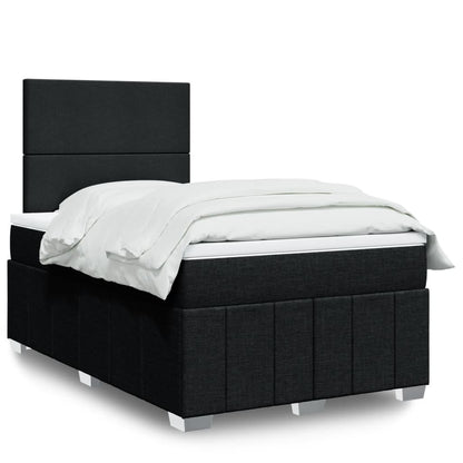 Giroletto a Molle con Materasso Nero 120x190 cm in Tessuto